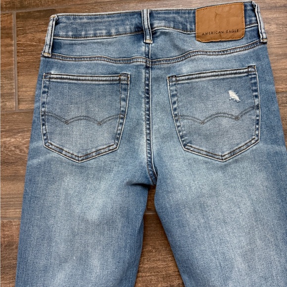 American Eagle Outfitters Airflex 360 Blue Denim 28X32 Skinny Jean Distressed - Picture 7 of 7